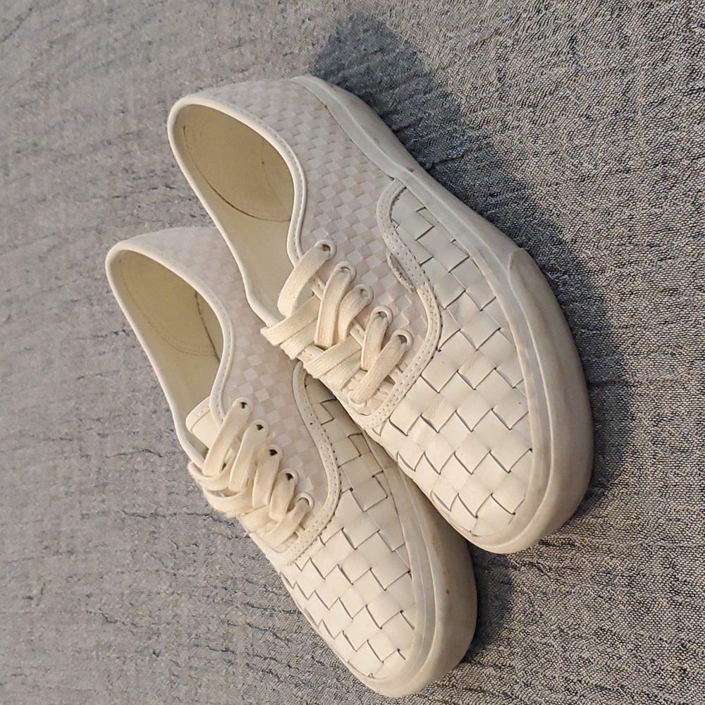 Vans White Woven Sneakers